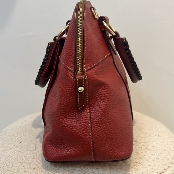 Dooney & Bourke Aubrey terra cotta pebbled Leather Satchel. - Picture 6 of 15